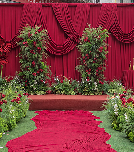 观阁镇街上红色婚礼